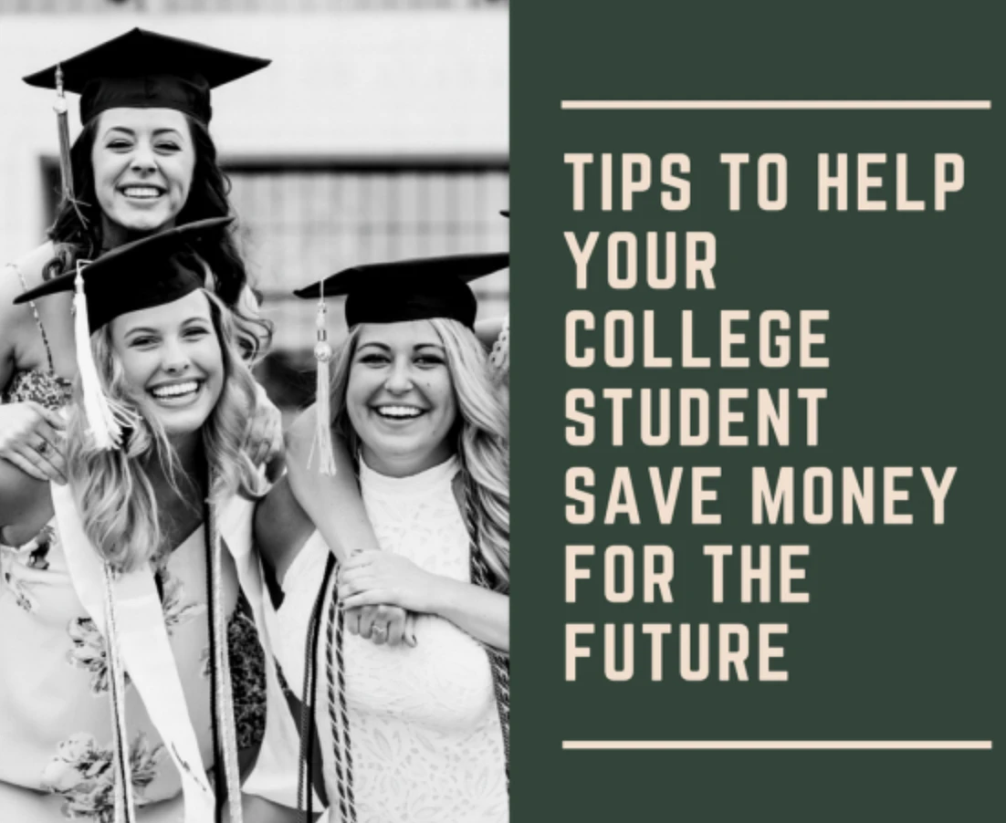 Students in graduation caps celebrate next to a green square with the title of the article